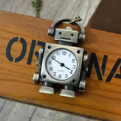 Robot quartz pocket watch - robot,